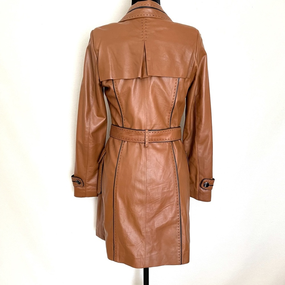 Bold Collar Trench Jacket - Brown